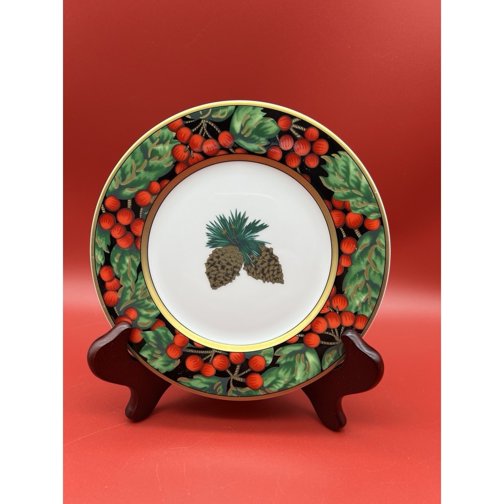 Fitz & Floyd Holiday Pine Bread & Butter Plate